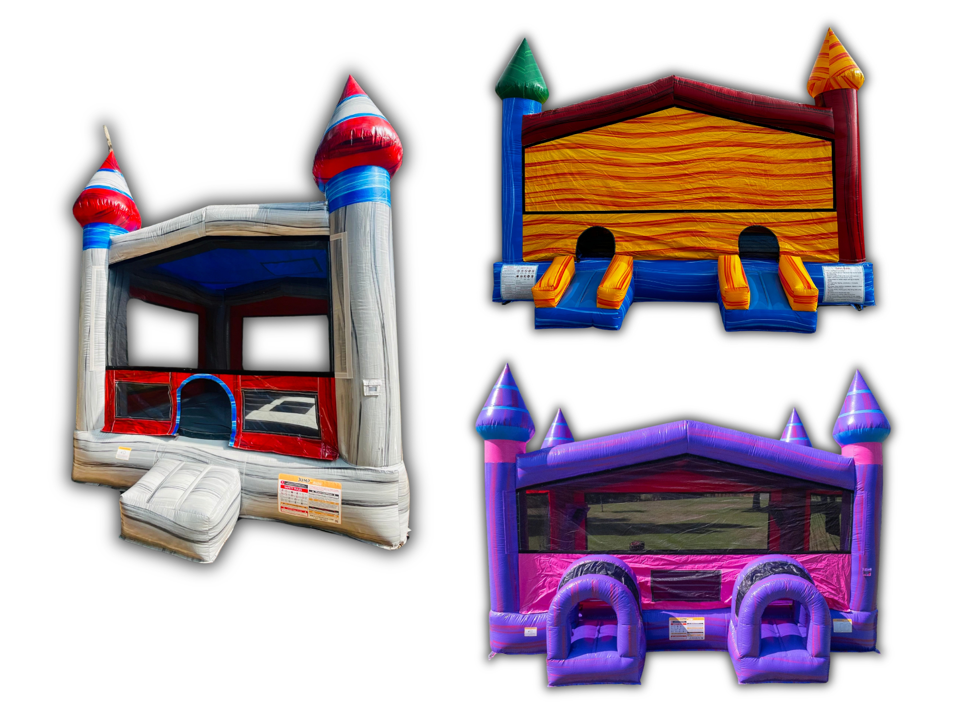 Colorful bounce house inflatable set up for a birthday party in Lakeland, FL